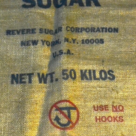 Set Of 2 Burlap Bags Revere Sugar NB Potatoes Country Farmhouse Kitchen Decor - Picture 3 of 8